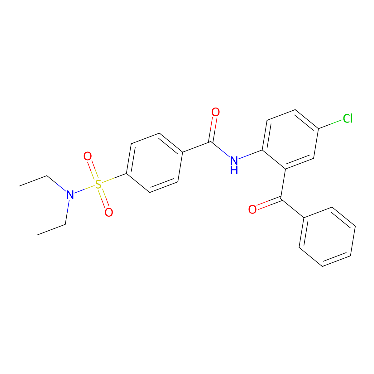 N-(2-benzoyl-4-chlorophenyl)-4-(diethylsulfamoyl)benzamide molecular structure, CAS 313251-89-7