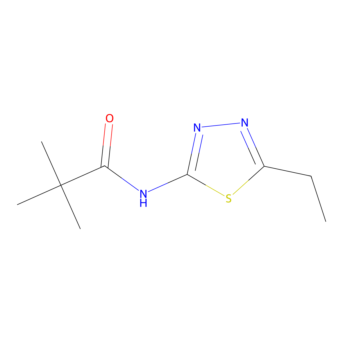N-(5-ethyl-1,3,4-thiadiazol-2-yl)-2,2-dimethylpropanamide molecular structure, CAS 313251-94-4
