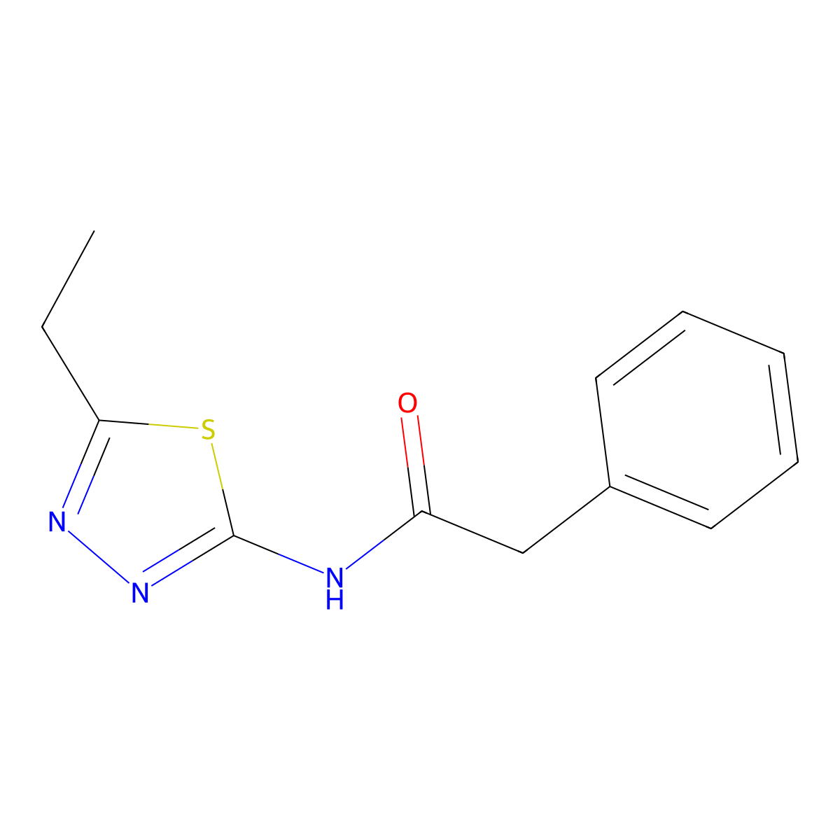 N-(5-ethyl-1,3,4-thiadiazol-2-yl)-2-phenylacetamide molecular structure, CAS 313251-98-8