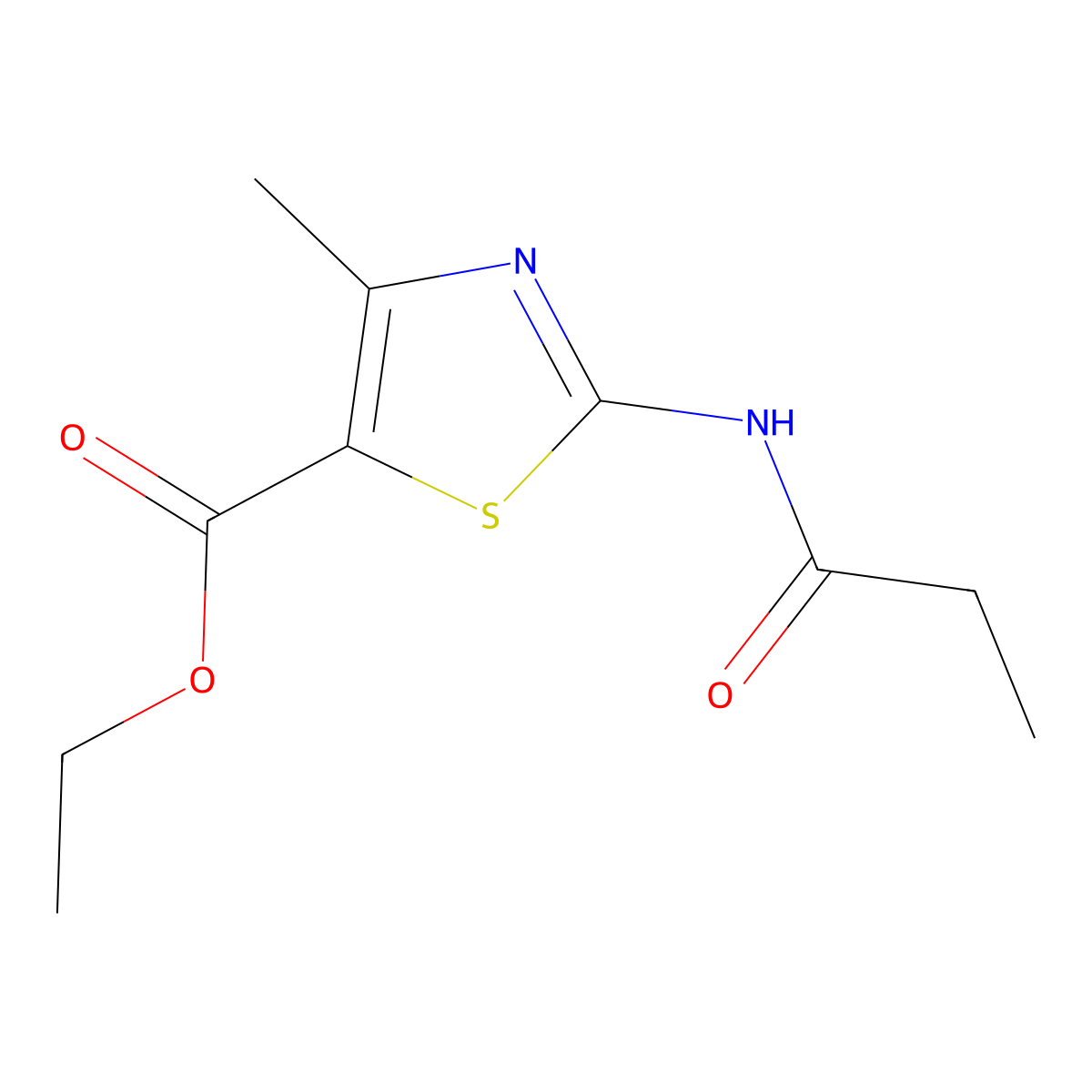 Ethyl 4-methyl-2-(propanoylamino)-1,3-thiazole-5-carboxylate molecular structure, CAS 313252-00-5