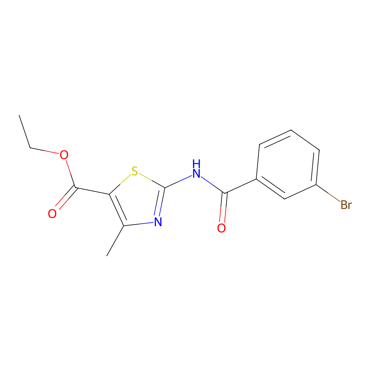 Ethyl 2-(3-bromobenzamido)-4-methylthiazole-5-carboxylate molecular structure, CAS 313252-01-6