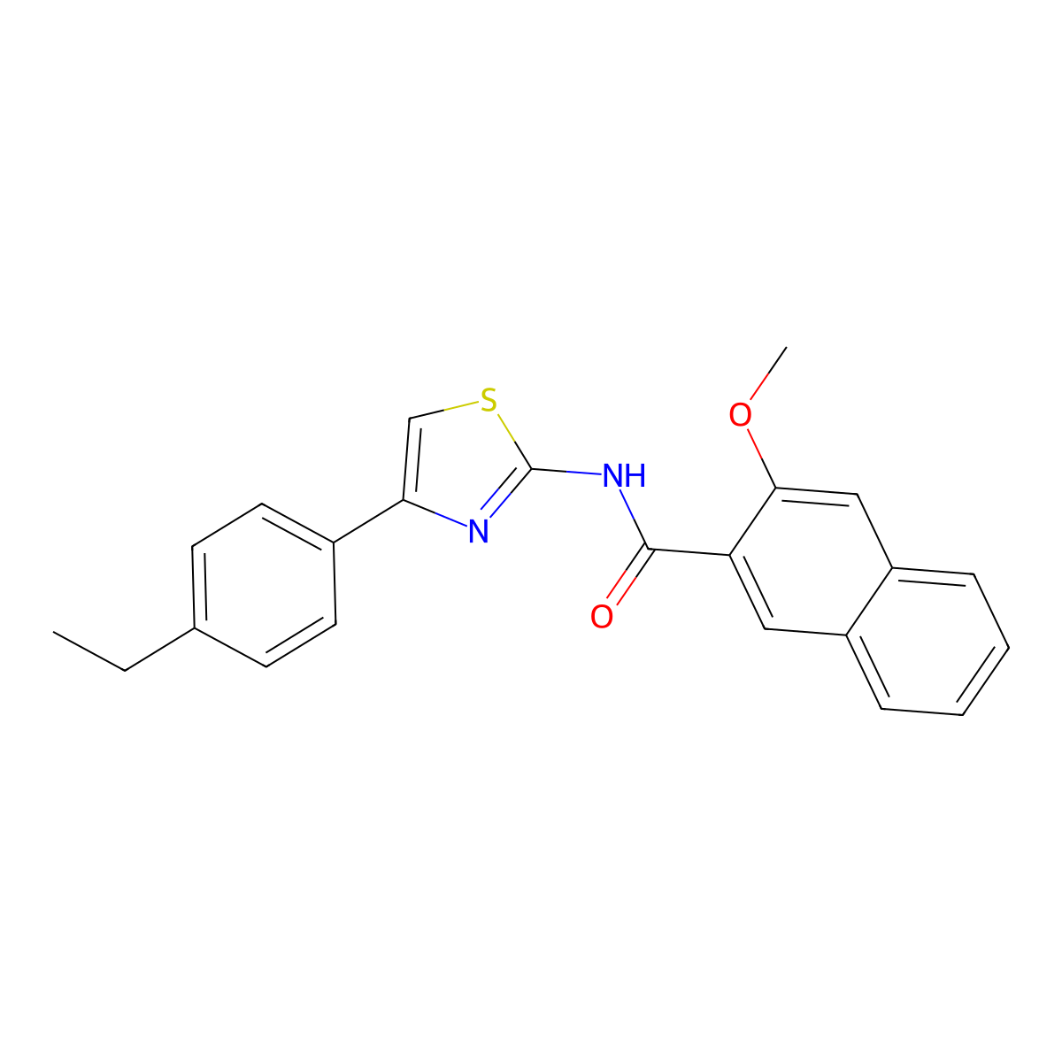 N-[4-(4-ethylphenyl)-1,3-thiazol-2-yl]-3-methoxynaphthalene-2-carboxamide molecular structure, CAS 313252-03-8