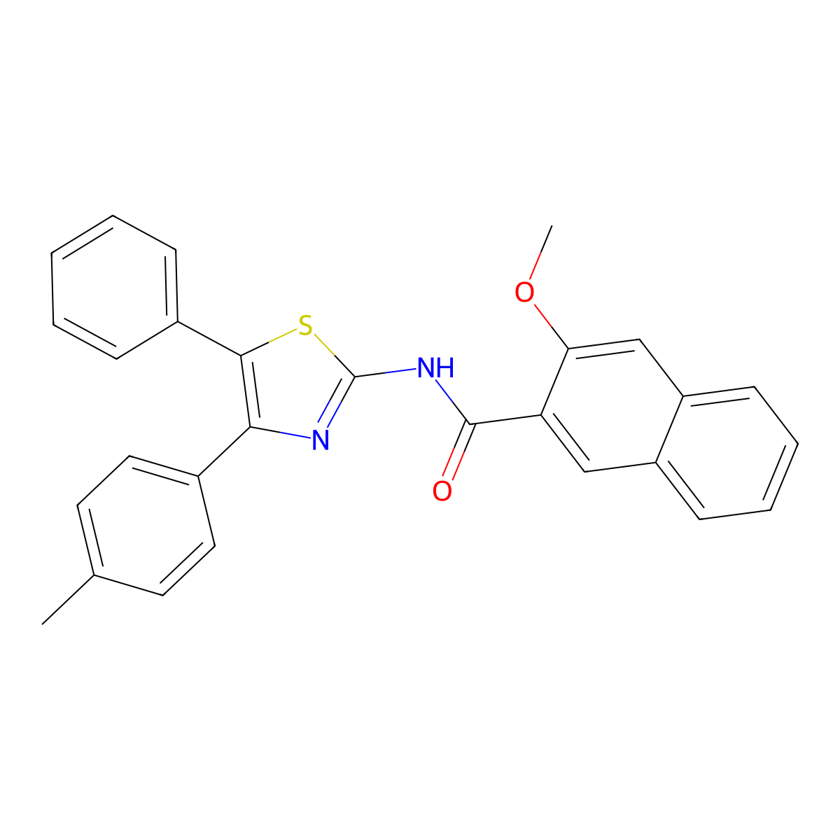 3-methoxy-N-[4-(4-methylphenyl)-5-phenyl-1,3-thiazol-2-yl]naphthalene-2-carboxamide molecular structure, CAS 313252-04-9