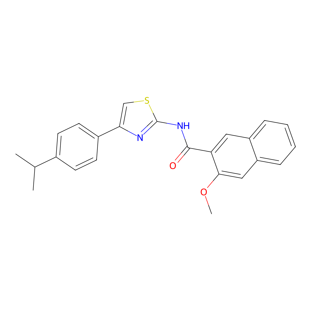 N-(4-(4-isopropylphenyl)thiazol-2-yl)-3-methoxy-2-naphthamide molecular structure, CAS 313252-05-0