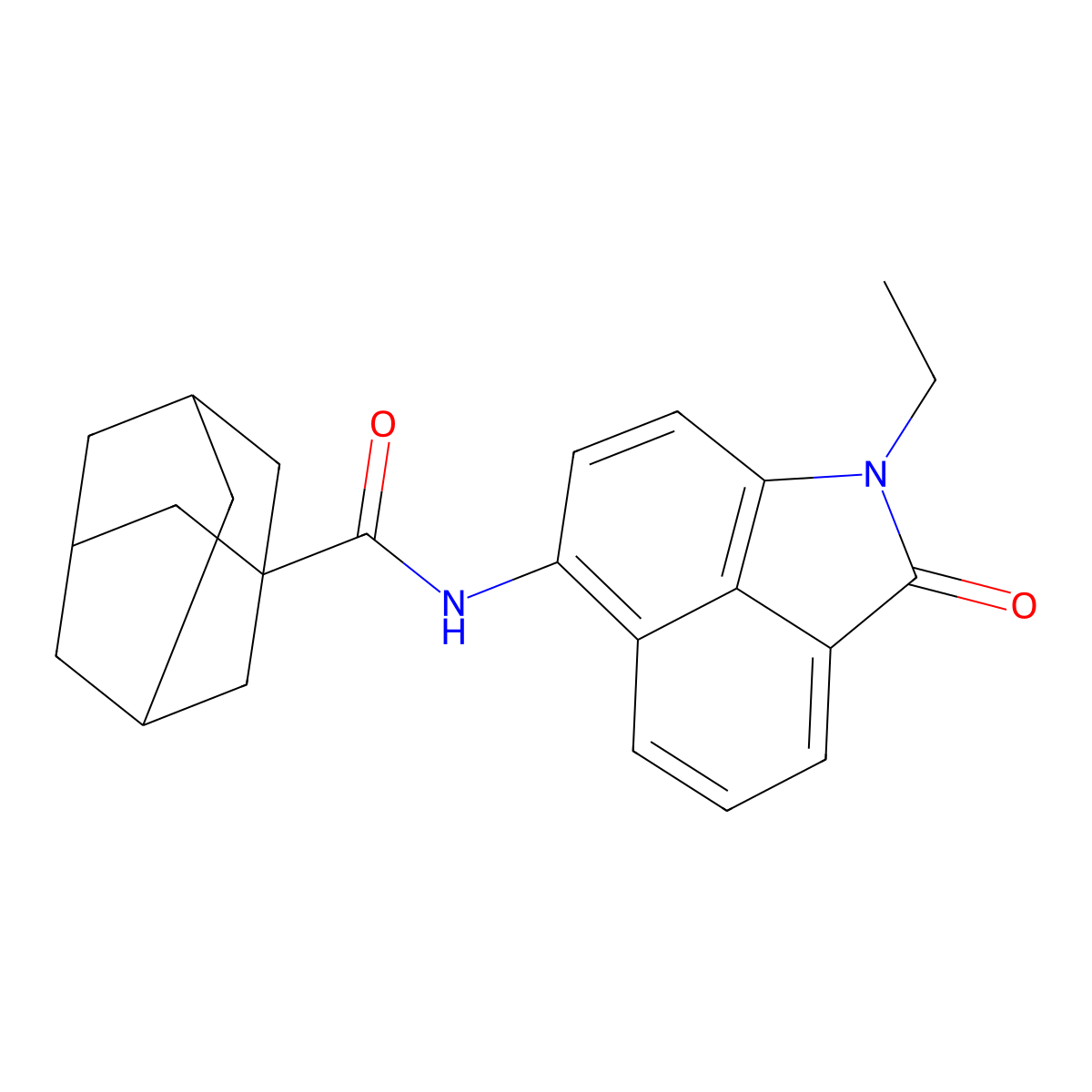(1S,3R,5S)-N-(1-ethyl-2-oxo-1,2-dihydrobenzo[cd]indol-6-yl)adamantane-1-carboxamide molecular structure, CAS 313252-13-0