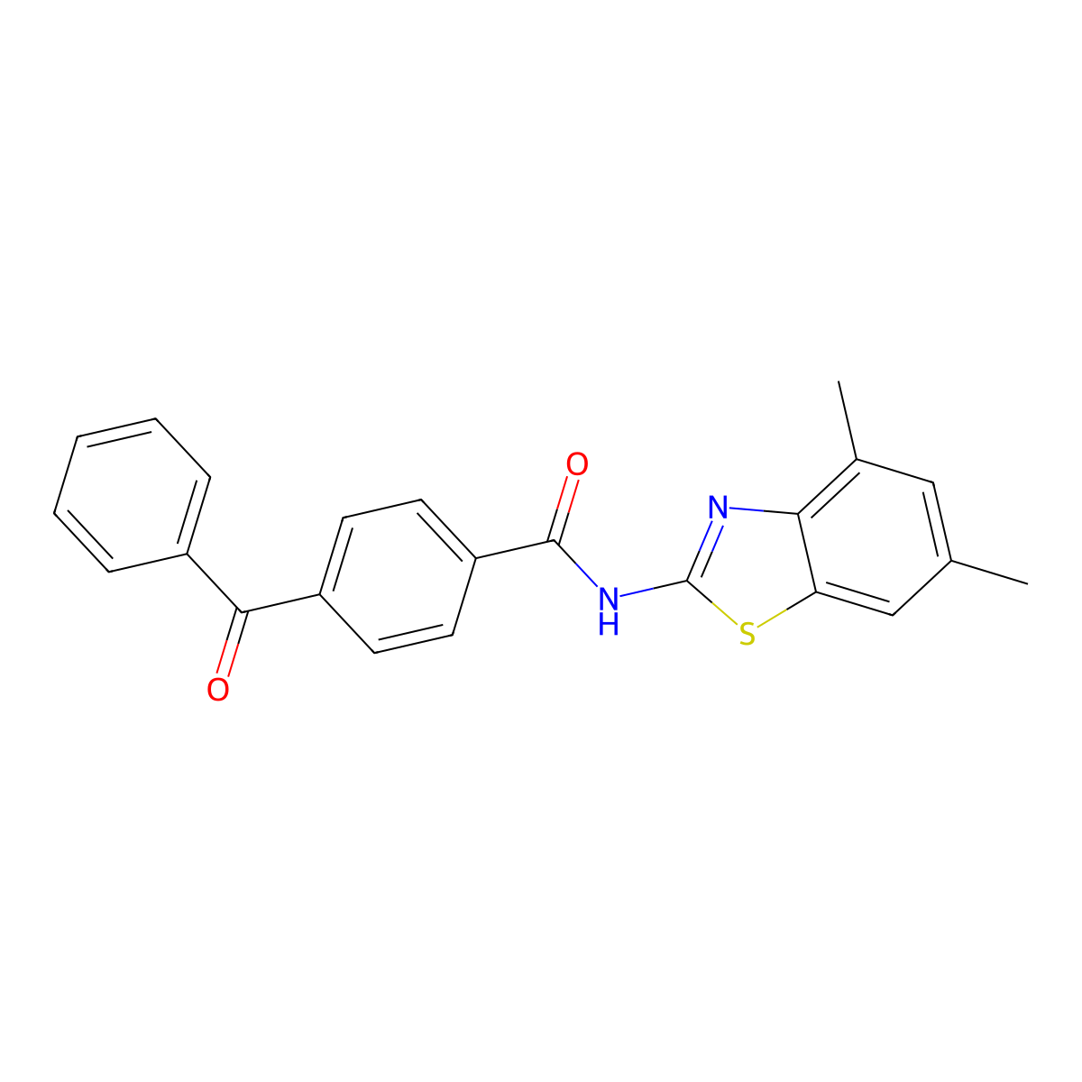 4-benzoyl-N-(4,6-dimethyl-1,3-benzothiazol-2-yl)benzamide molecular structure, CAS 313252-18-5