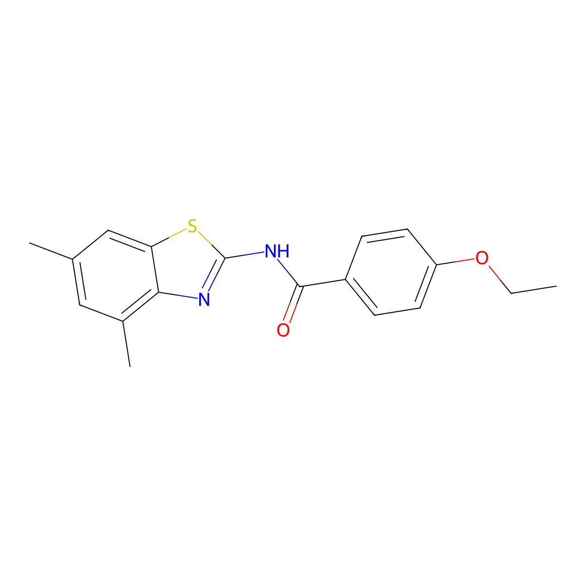 N-(4,6-dimethyl-1,3-benzothiazol-2-yl)-4-ethoxybenzamide molecular structure, CAS 313252-22-1