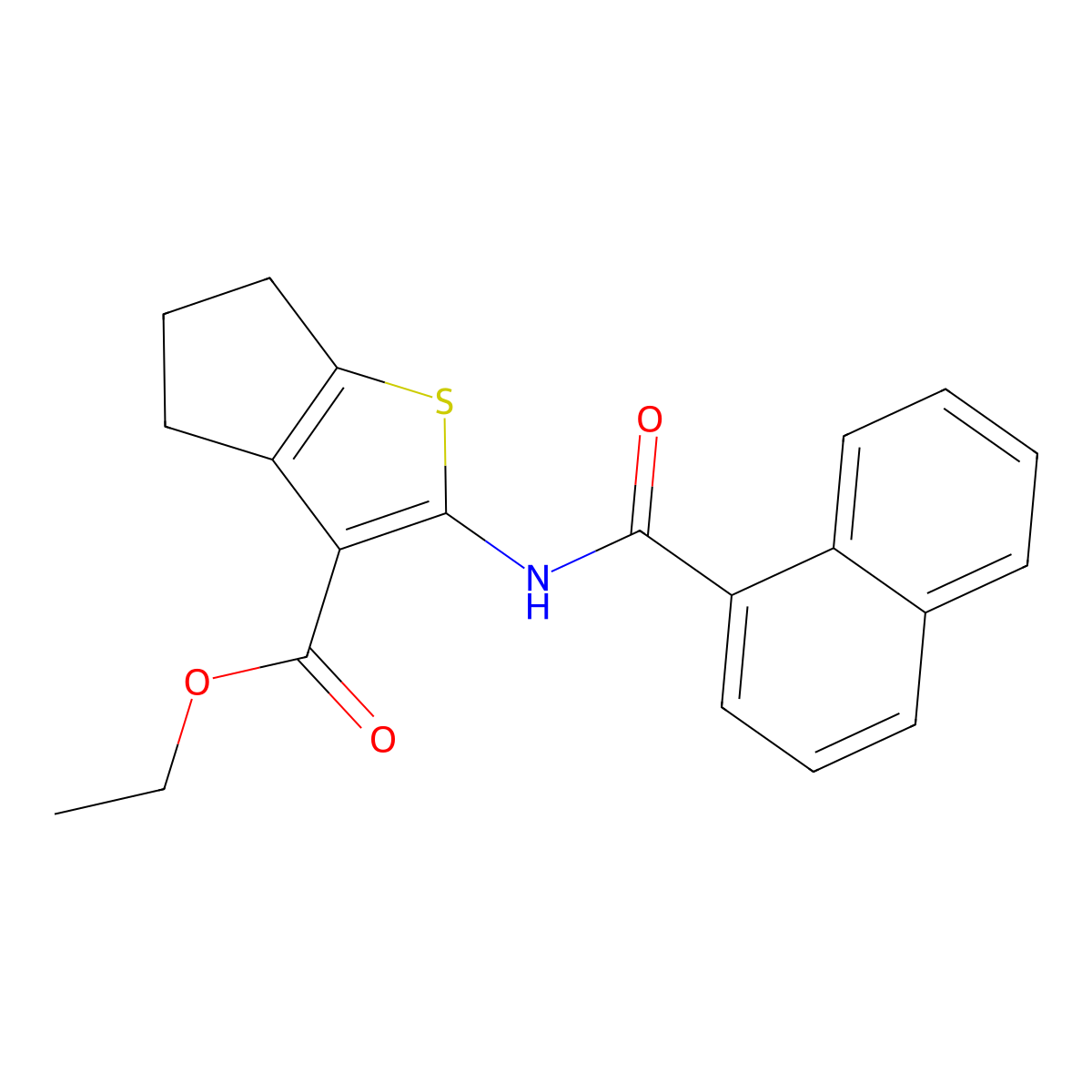ethyl 2-(1-naphthoylamino)-5,6-dihydro-4H-cyclopenta[b]thiophene-3-carboxylate molecular structure, CAS 313252-34-5