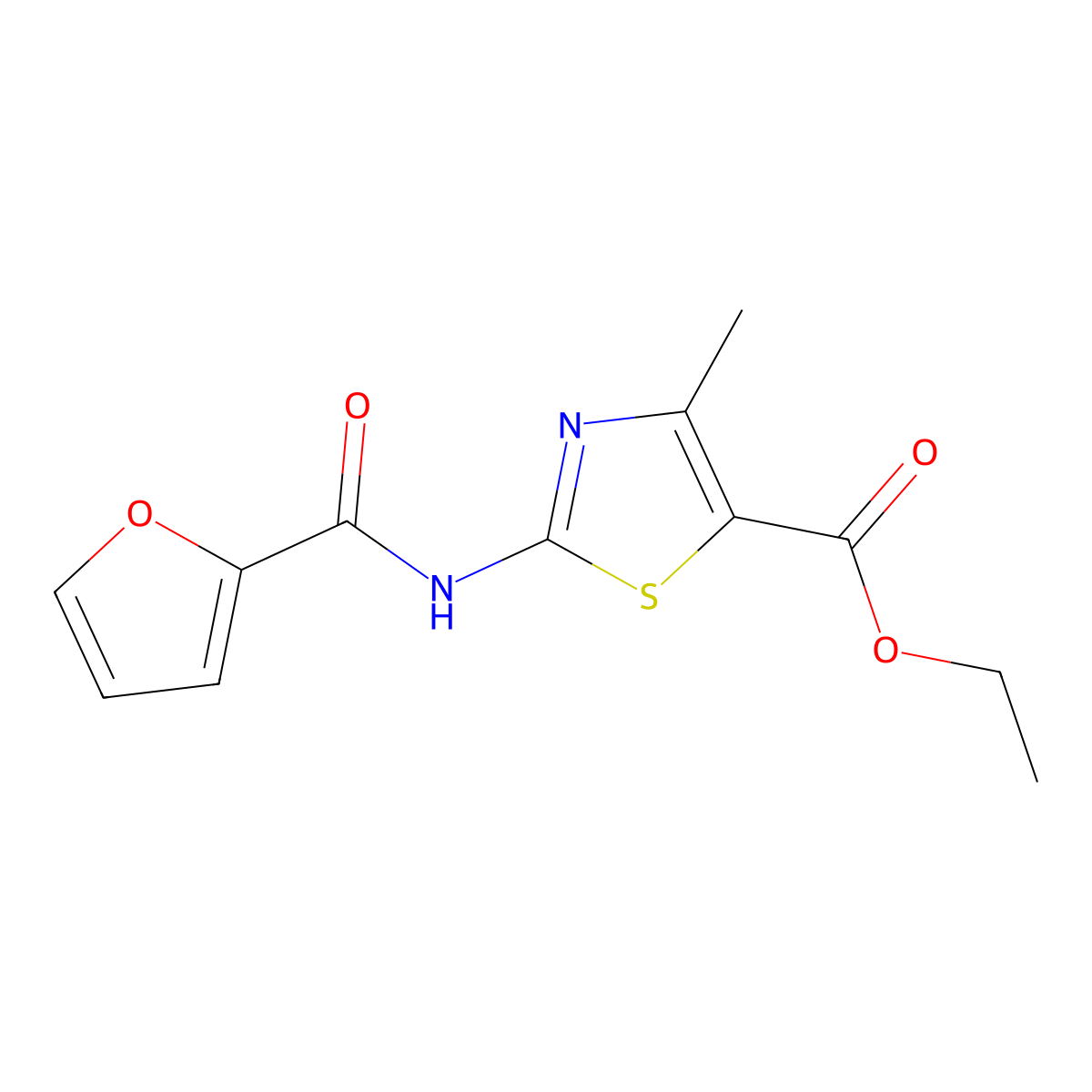 Ethyl 2-(furan-2-carboxamido)-4-methylthiazole-5-carboxylate molecular structure, CAS 313252-42-5