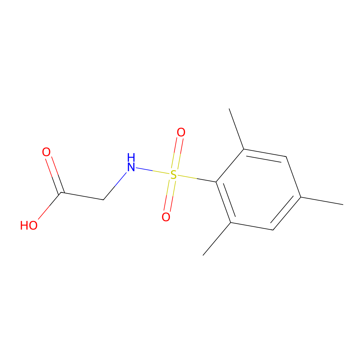 2-(2,4,6-Trimethylbenzenesulfonamido)acetic acid molecular structure, CAS 313252-46-9