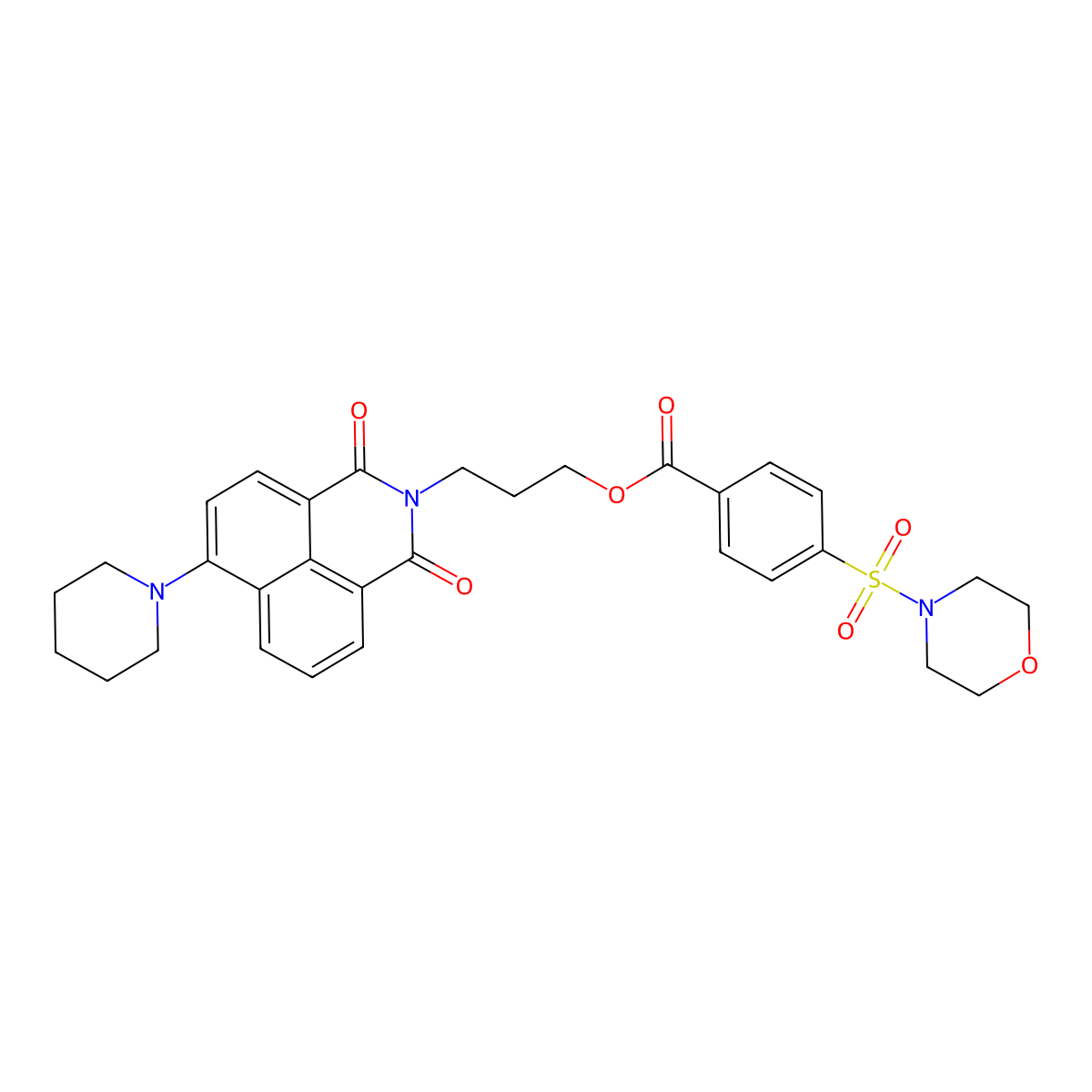 3-(1,3-Dioxo-6-piperidin-1-ylbenzo[de]isoquinolin-2-yl)propyl 4-morpholin-4-ylsulfonylbenzoate molecular structure, CAS 313252-54-9