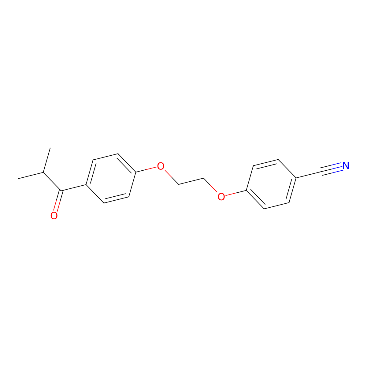 4-(2-(4-Isobutyrylphenoxy)ethoxy)benzonitrile molecular structure, CAS 313253-14-4