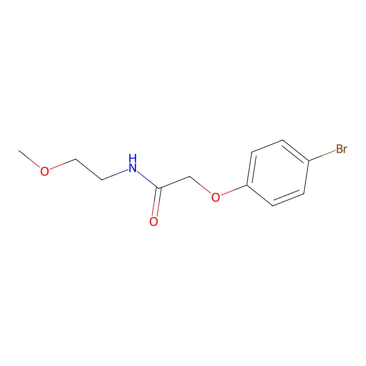 2-(4-bromophenoxy)-N-(2-methoxyethyl)acetamide molecular structure, CAS 313253-27-9