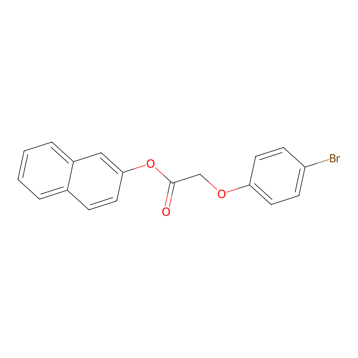 Naphthalen-2-yl 2-(4-bromophenoxy)acetate molecular structure, CAS 313253-30-4