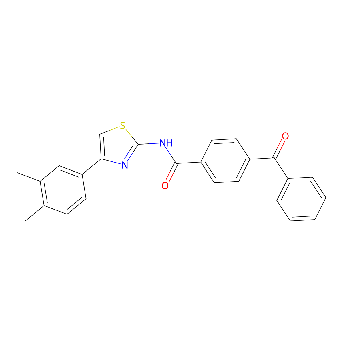 4-benzoyl-N-[4-(3,4-dimethylphenyl)-1,3-thiazol-2-yl]benzamide molecular structure, CAS 313253-86-0