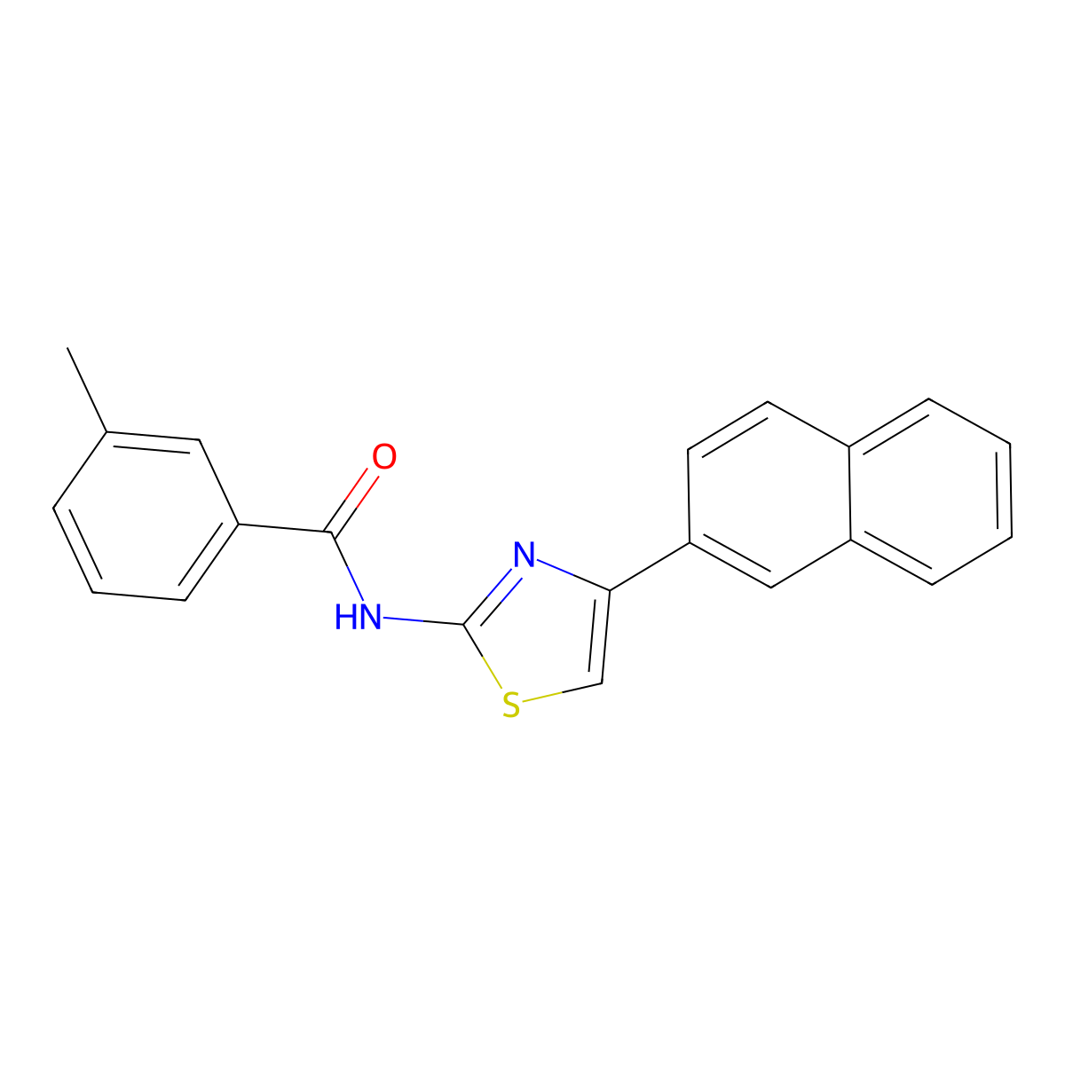 3-methyl-N-(4-(naphthalen-2-yl)thiazol-2-yl)benzamide molecular structure, CAS 313253-96-2