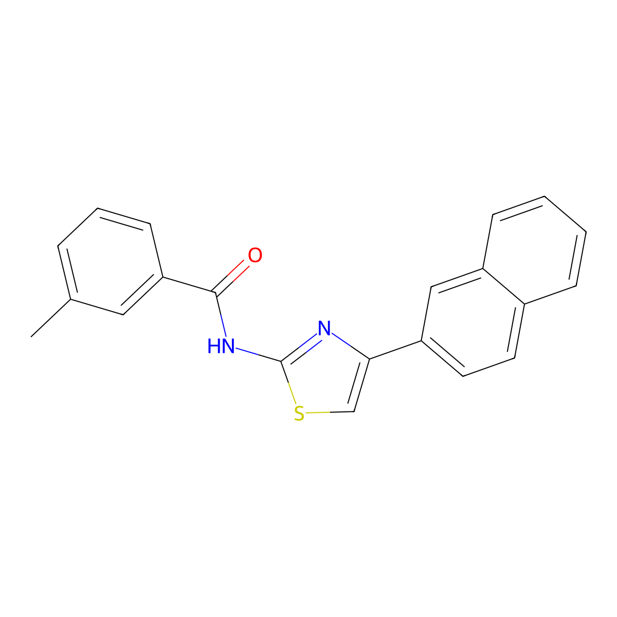 3-methyl-N-(4-(naphthalen-2-yl)thiazol-2-yl)benzamide molecular structure, CAS 313253-96-2