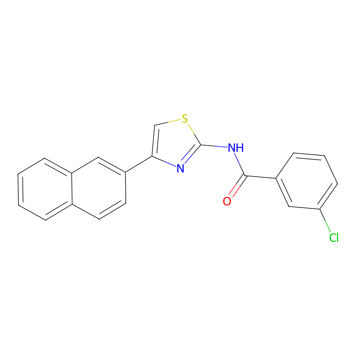 3-chloro-N-(4-(naphthalen-2-yl)thiazol-2-yl)benzamide molecular structure, CAS 313253-97-3