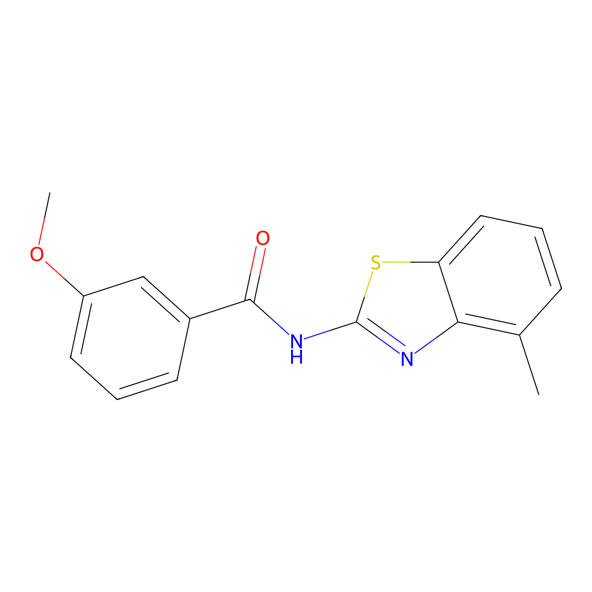 3-methoxy-N-(4-methyl-1,3-benzothiazol-2-yl)benzamide molecular structure, CAS 313254-06-7