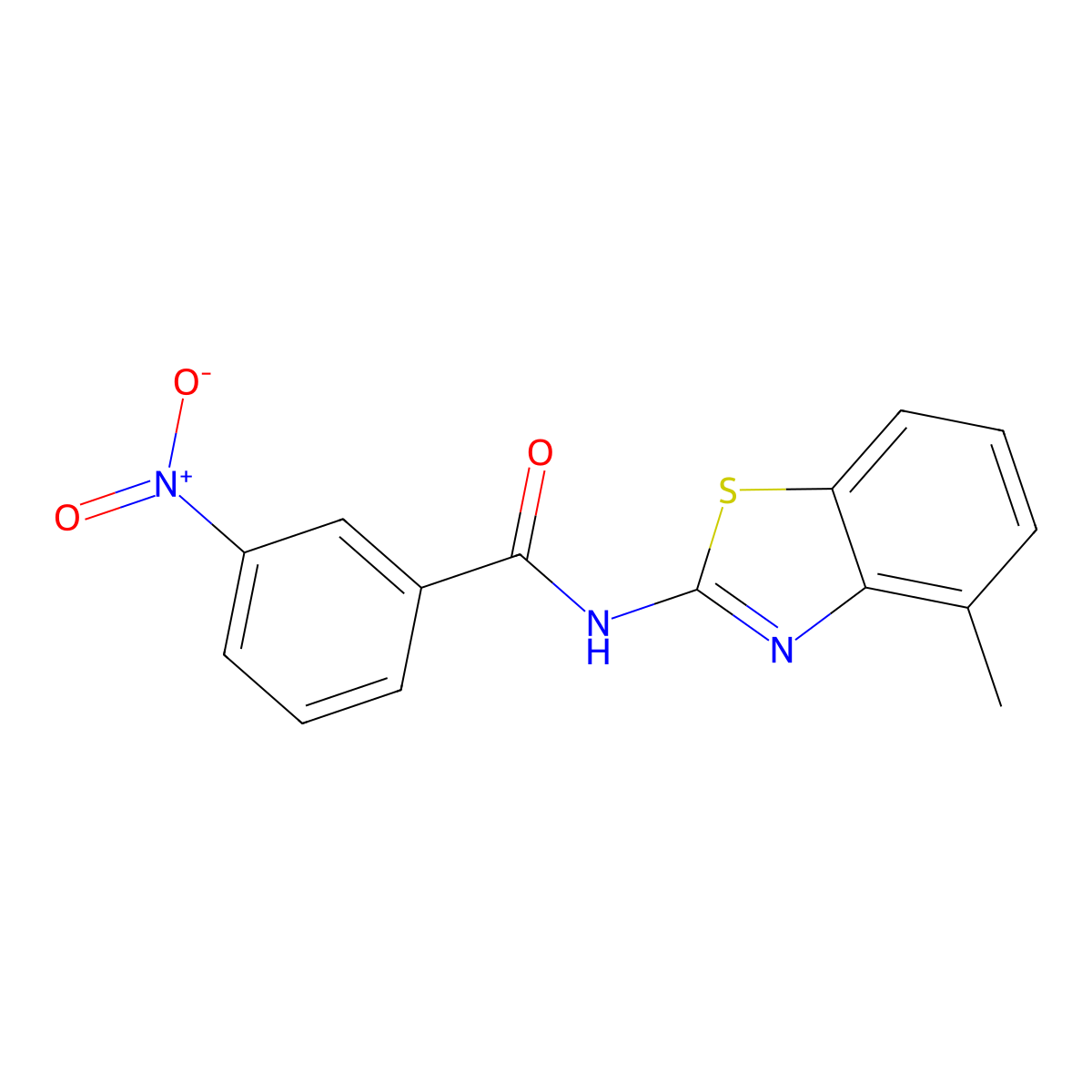 N-(4-methyl-1,3-benzothiazol-2-yl)-3-nitrobenzamide molecular structure, CAS 313254-07-8