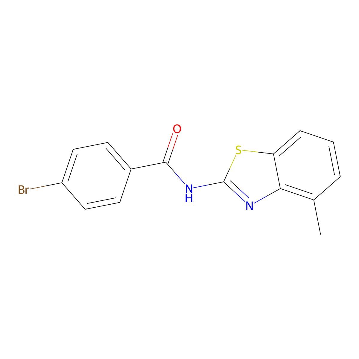 4-bromo-N-(4-methyl-1,3-benzothiazol-2-yl)benzamide molecular structure, CAS 313254-09-0