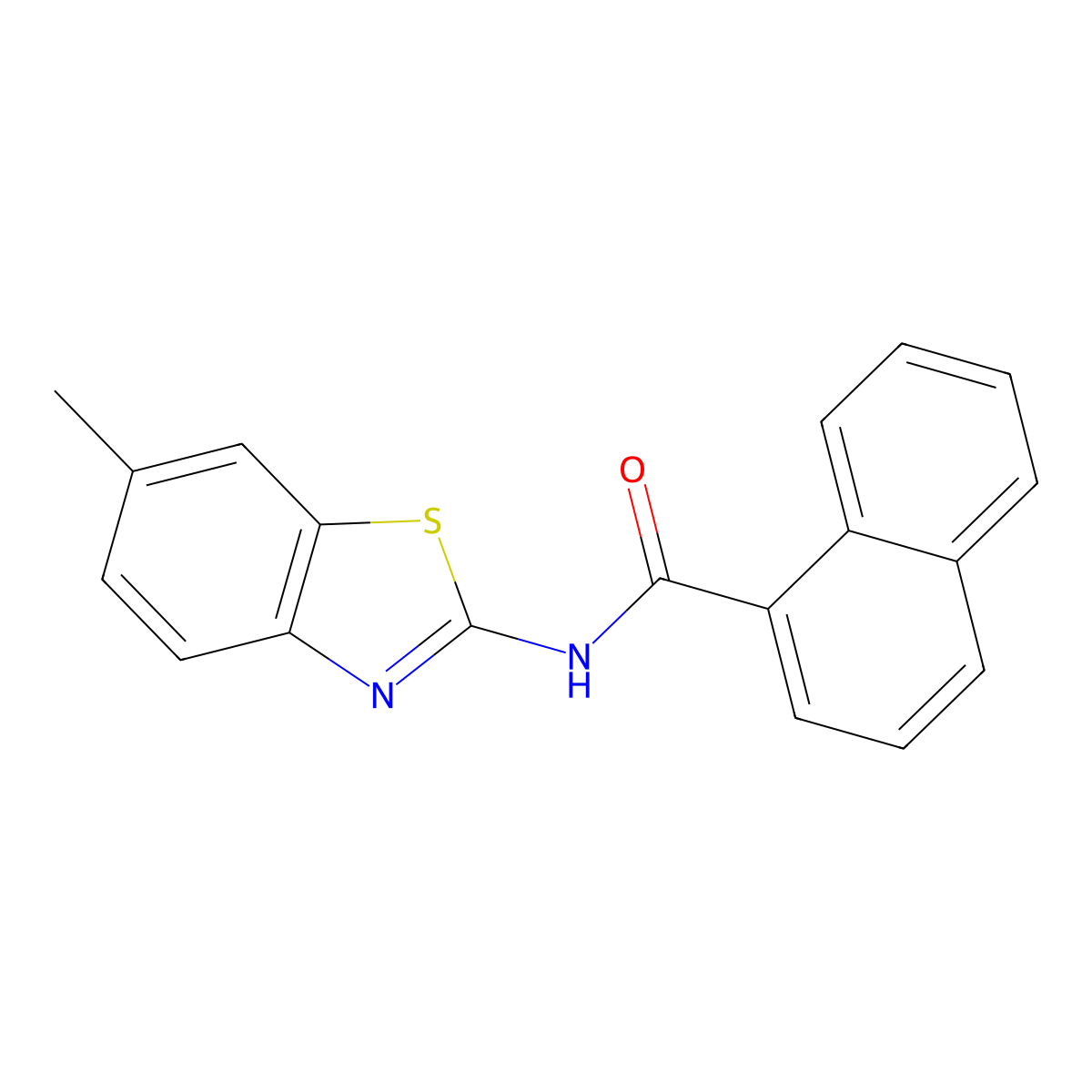 N-(6-methyl-1,3-benzothiazol-2-yl)naphthalene-1-carboxamide molecular structure, CAS 313254-18-1