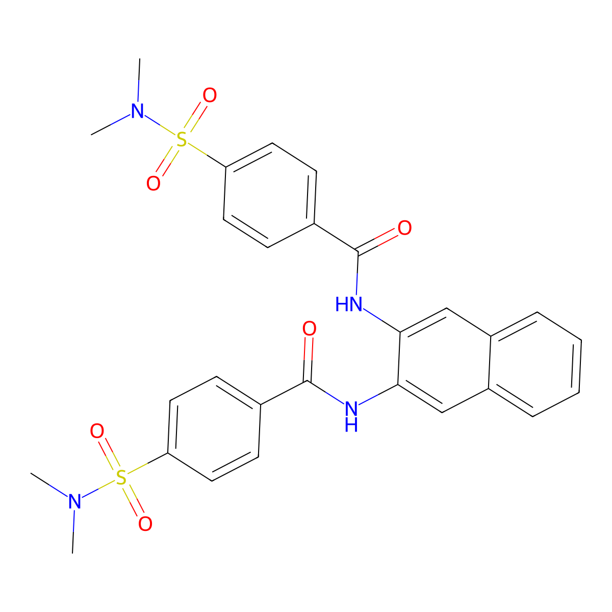 4-(dimethylsulfamoyl)-N-{3-[4-(dimethylsulfamoyl)benzamido]naphthalen-2-yl}benzamide molecular structure, CAS 313254-30-7