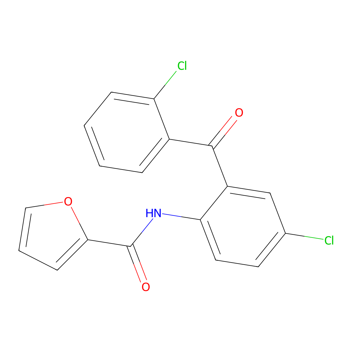N-[4-chloro-2-(2-chlorobenzoyl)phenyl]furan-2-carboxamide molecular structure, CAS 313254-33-0
