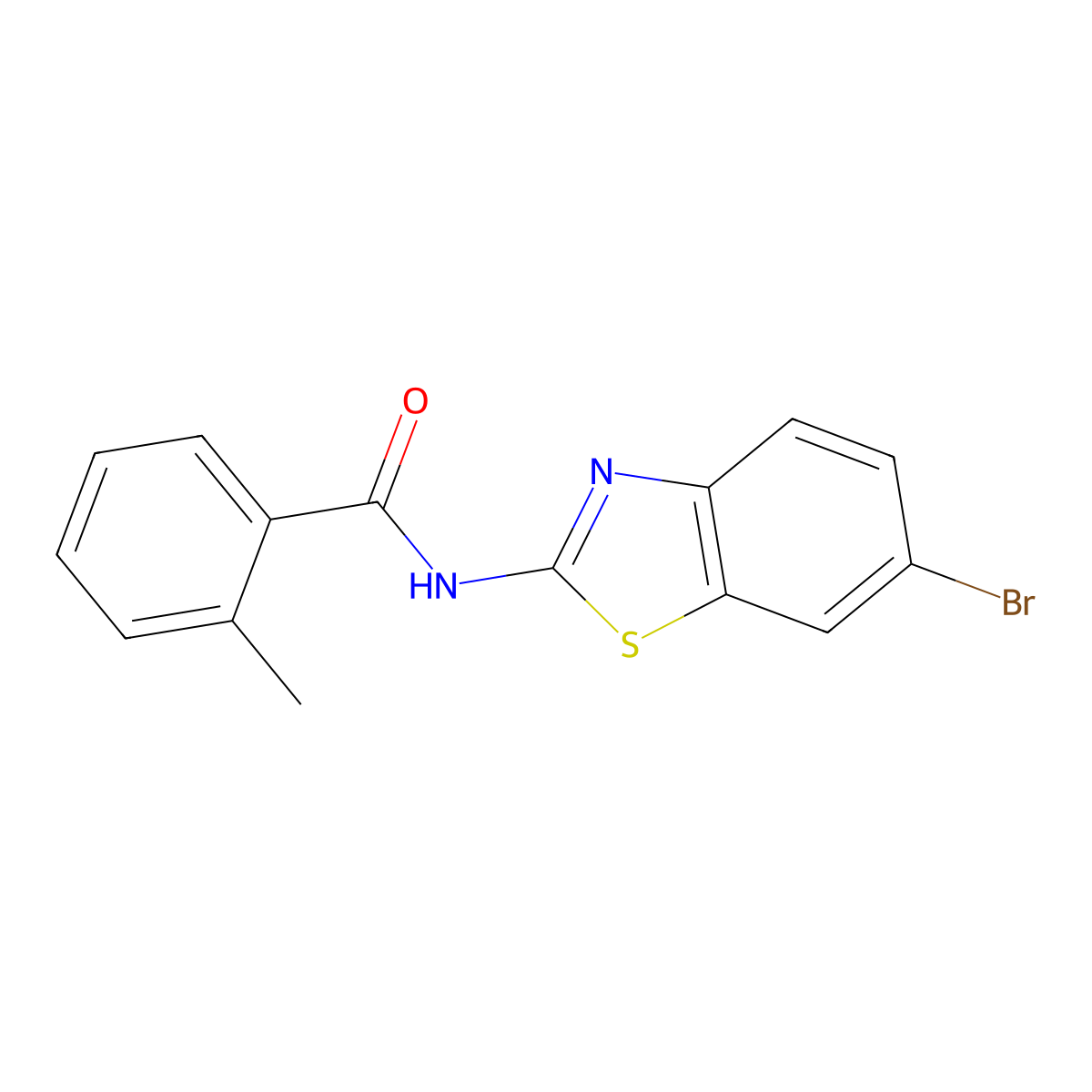 N-(6-bromo-1,3-benzothiazol-2-yl)-2-methylbenzamide molecular structure, CAS 313254-37-4