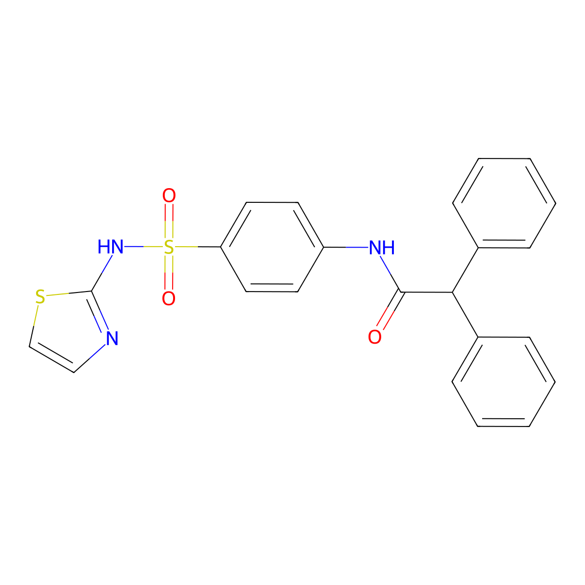 2,2-Diphenyl-N-(4-(1,3-thiazol-2-ylsulfamoyl)phenyl)acetamide molecular structure, CAS 313254-51-2