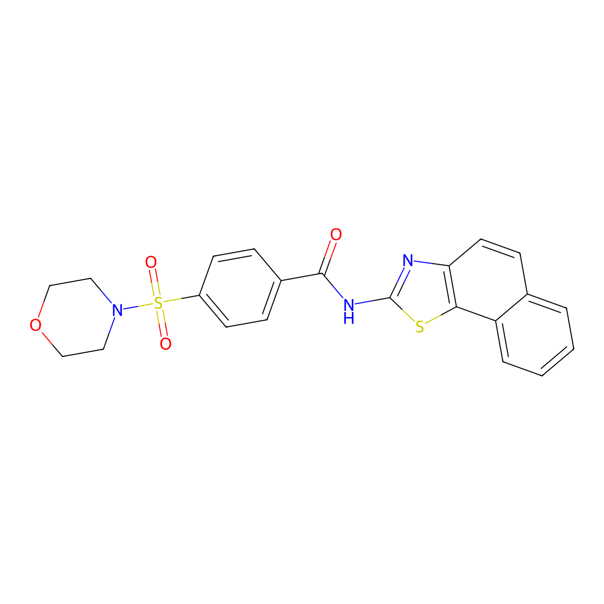4-(morpholinosulfonyl)-N-(naphtho[2,1-d]thiazol-2-yl)benzamide molecular structure, CAS 313254-63-6