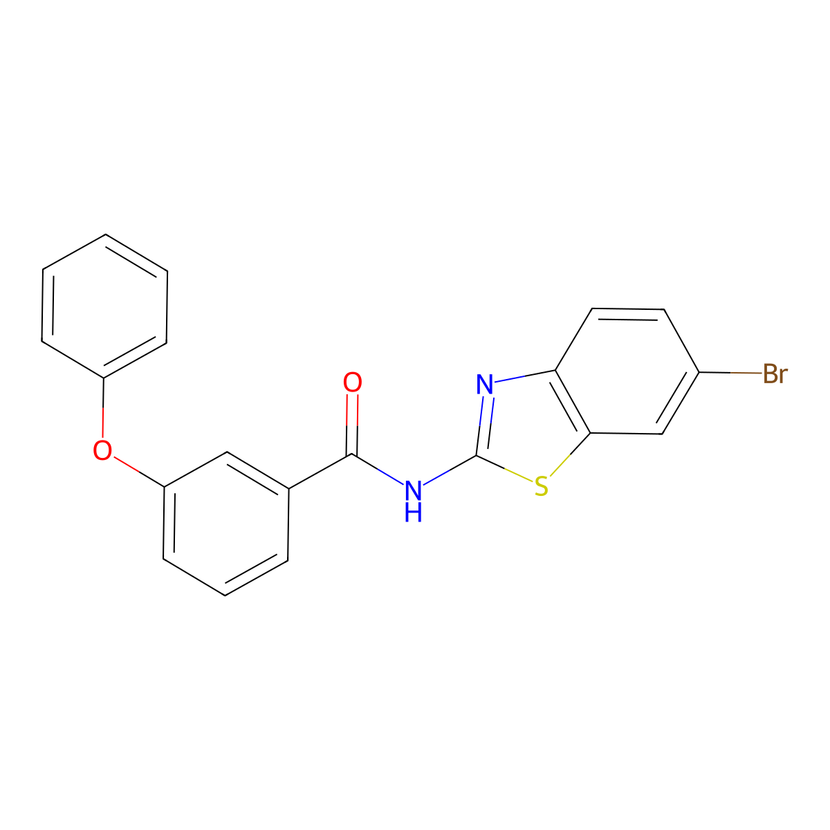 N-(6-bromo-1,3-benzothiazol-2-yl)-3-phenoxybenzamide molecular structure, CAS 313254-77-2