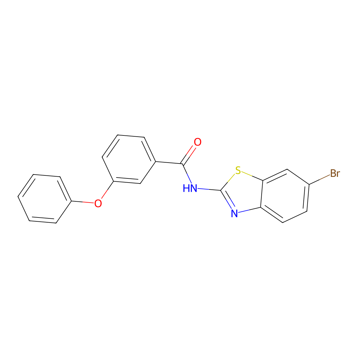 N-(6-bromo-1,3-benzothiazol-2-yl)-3-phenoxybenzamide molecular structure, CAS 313254-77-2