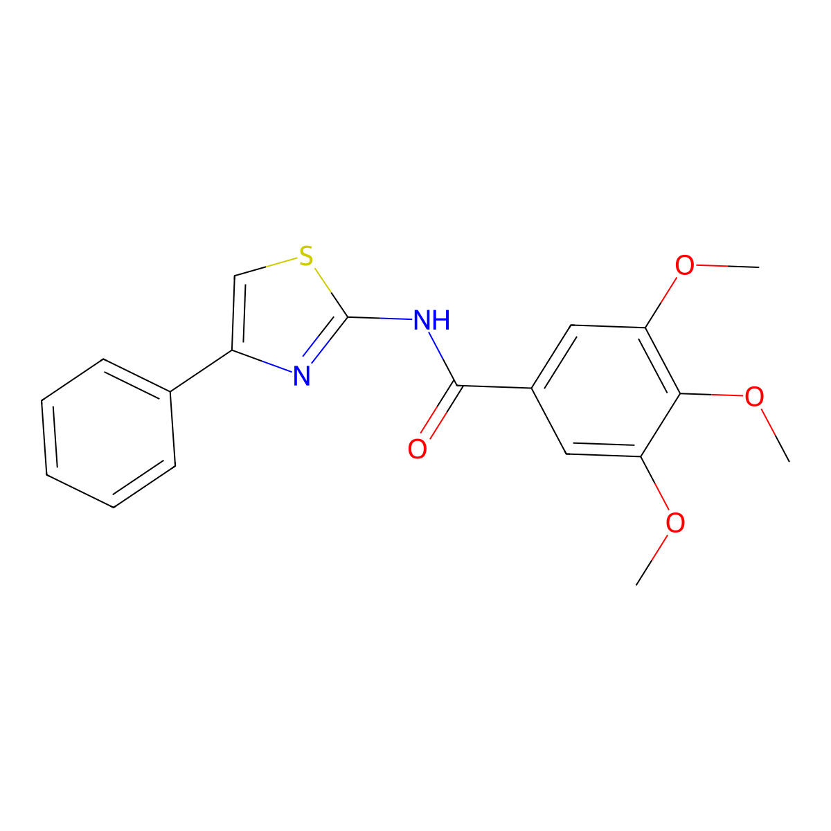 3,4,5-trimethoxy-N-(4-phenyl-1,3-thiazol-2-yl)benzamide molecular structure, CAS 313254-81-8