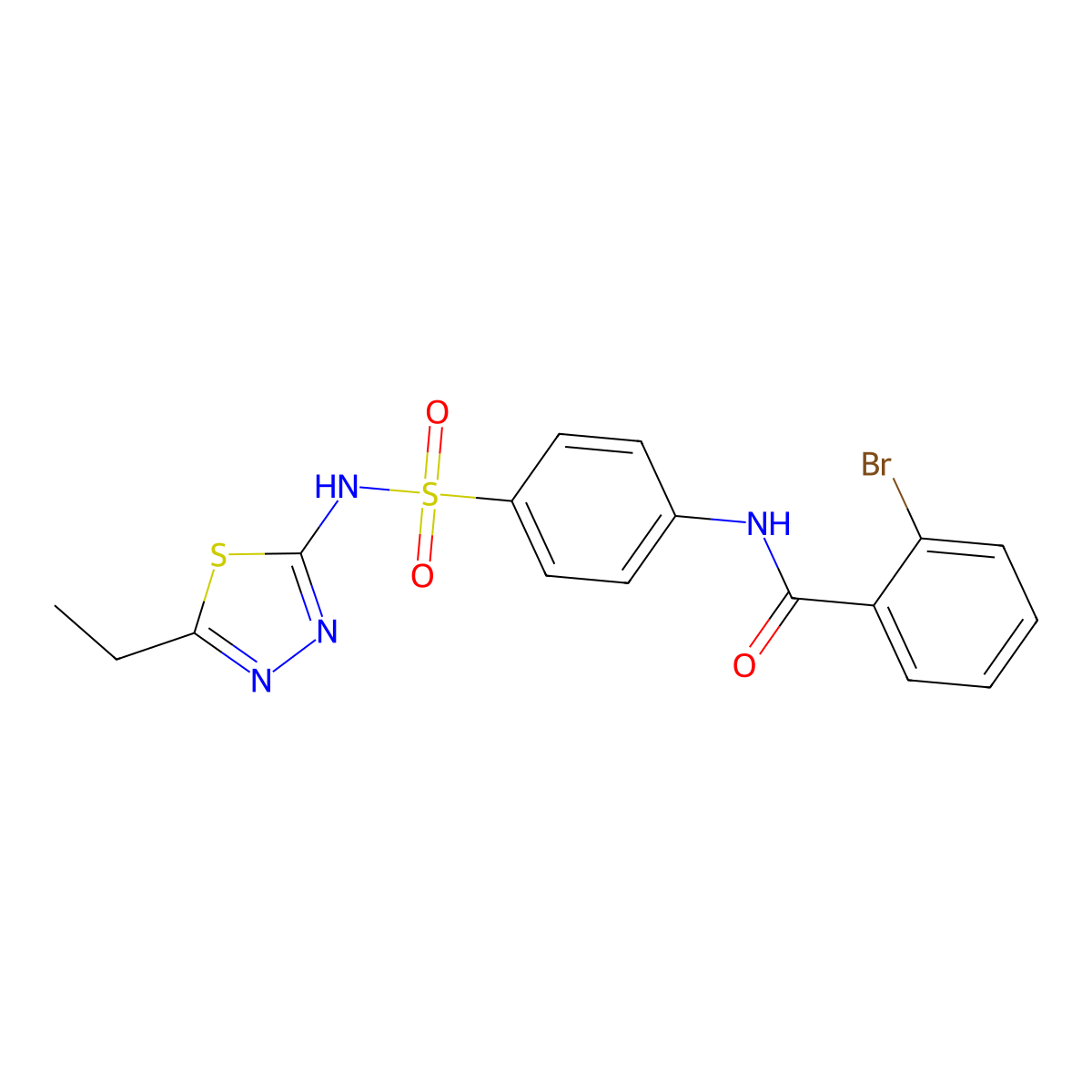 2-bromo-N-[4-[(5-ethyl-1,3,4-thiadiazol-2-yl)sulfamoyl]phenyl]benzamide molecular structure, CAS 313254-85-2
