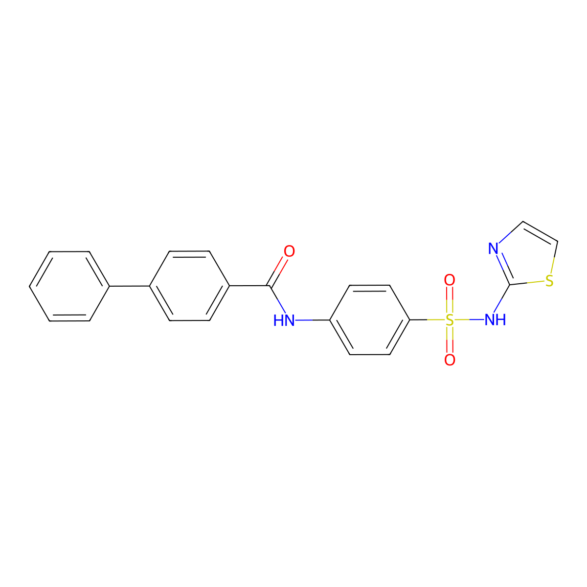4-phenyl-N-[4-(1,3-thiazol-2-ylsulfamoyl)phenyl]benzamide molecular structure, CAS 313254-87-4