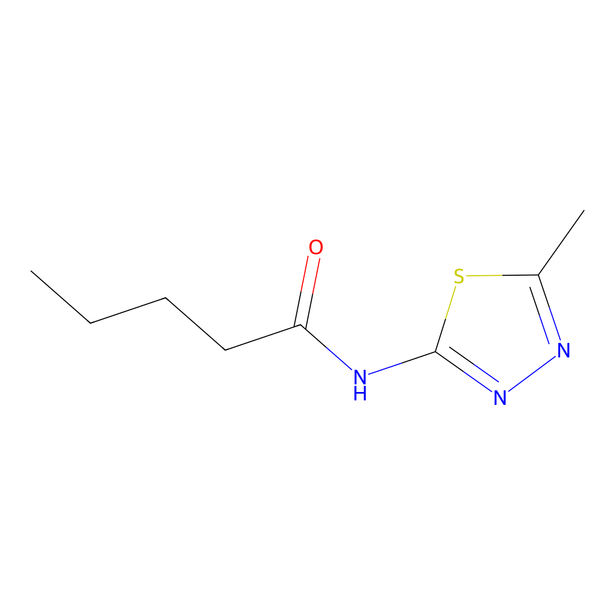 N-(5-methyl-1,3,4-thiadiazol-2-yl)pentanamide molecular structure, CAS 313254-96-5