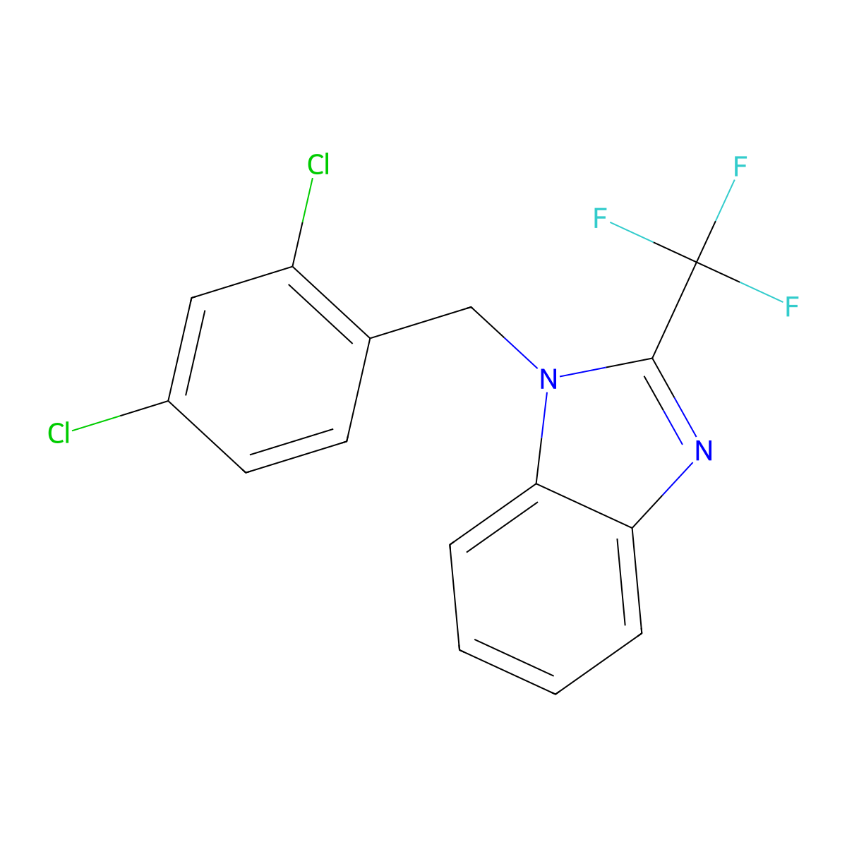 1-(2,4-dichlorobenzyl)-2-(trifluoromethyl)-1H-benzo[d]imidazole molecular structure, CAS 313255-91-3