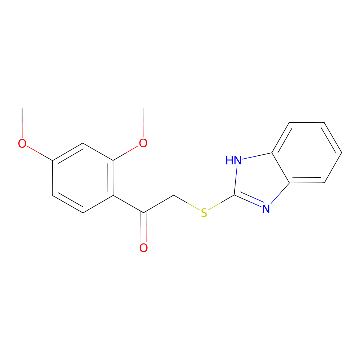 2-(1H-benzimidazol-2-ylsulfanyl)-1-(2,4-dimethoxyphenyl)ethanone molecular structure, CAS 313255-93-5