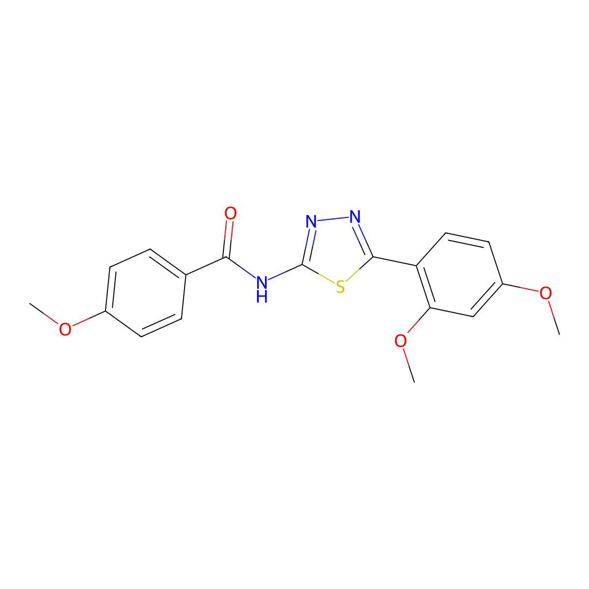 N-[5-(2,4-dimethoxyphenyl)-1,3,4-thiadiazol-2-yl]-4-methoxybenzamide molecular structure, CAS 313256-04-1