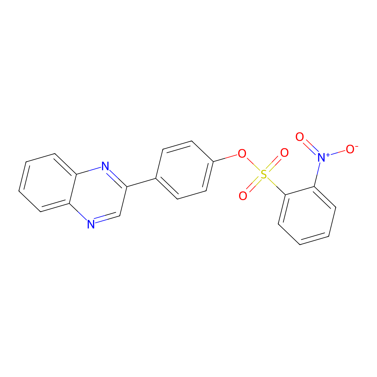 (4-Quinoxalin-2-ylphenyl) 2-nitrobenzenesulfonate molecular structure, CAS 313258-39-8
