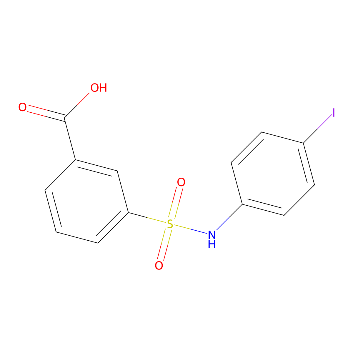 3-[(4-Iodophenyl)sulfamoyl]benzoic acid molecular structure, CAS 313259-10-8
