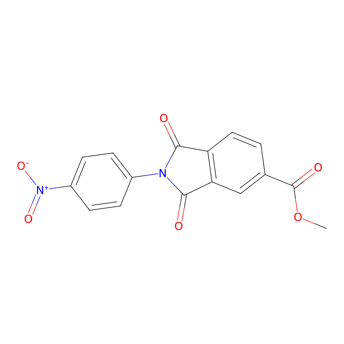 methyl 2-(4-nitrophenyl)-1,3-dioxo-2,3-dihydro-1H-isoindole-5-carboxylate molecular structure, CAS 313259-28-8
