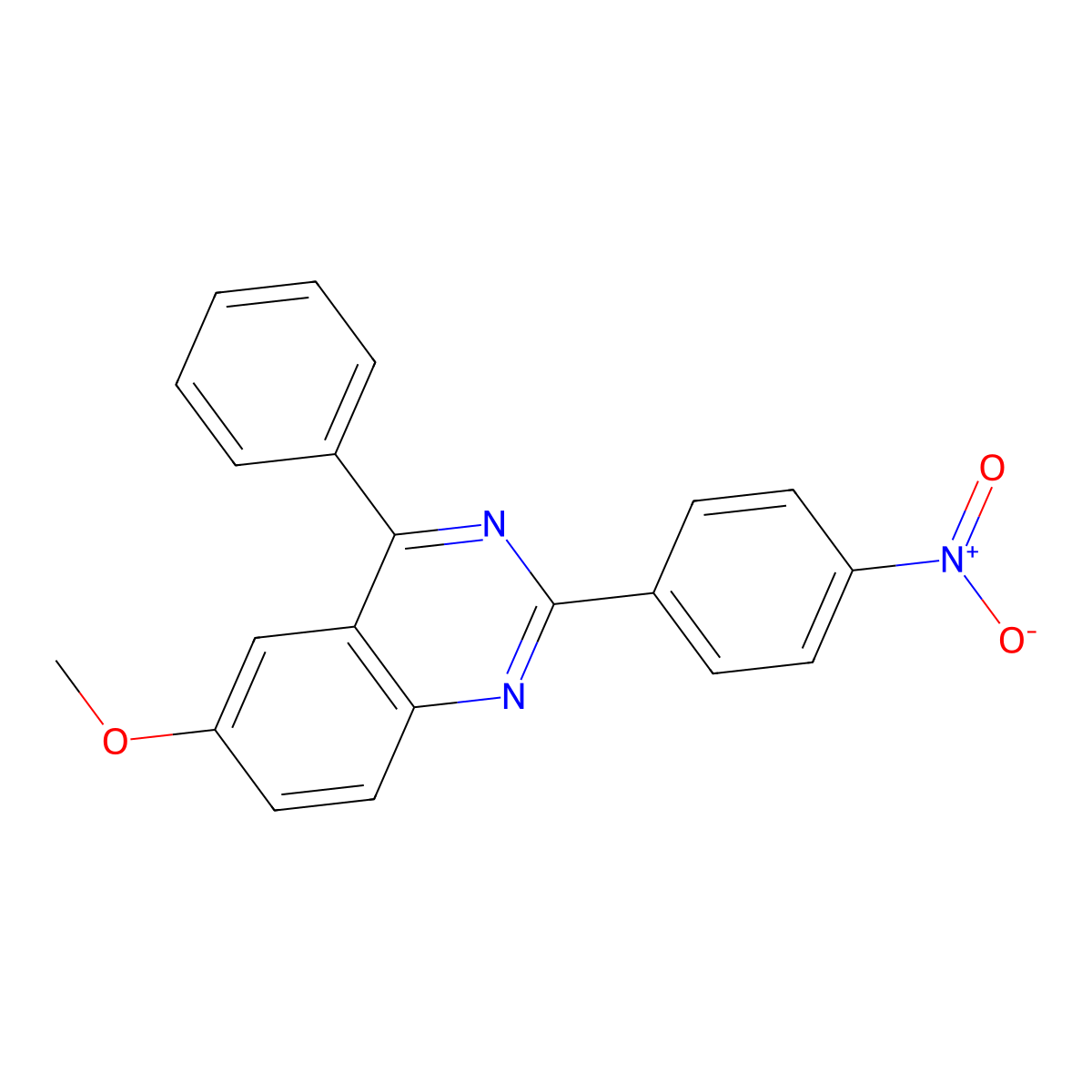 6-Methoxy-2-(4-nitrophenyl)-4-phenylquinazoline molecular structure, CAS 313259-30-2