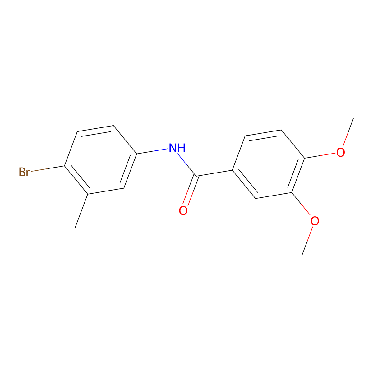 N-(4-bromo-3-methylphenyl)-3,4-dimethoxybenzamide molecular structure, CAS 313259-32-4