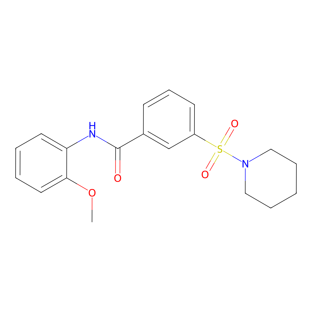 N-(2-methoxyphenyl)-3-(piperidin-1-ylsulfonyl)benzamide molecular structure, CAS 313259-85-7