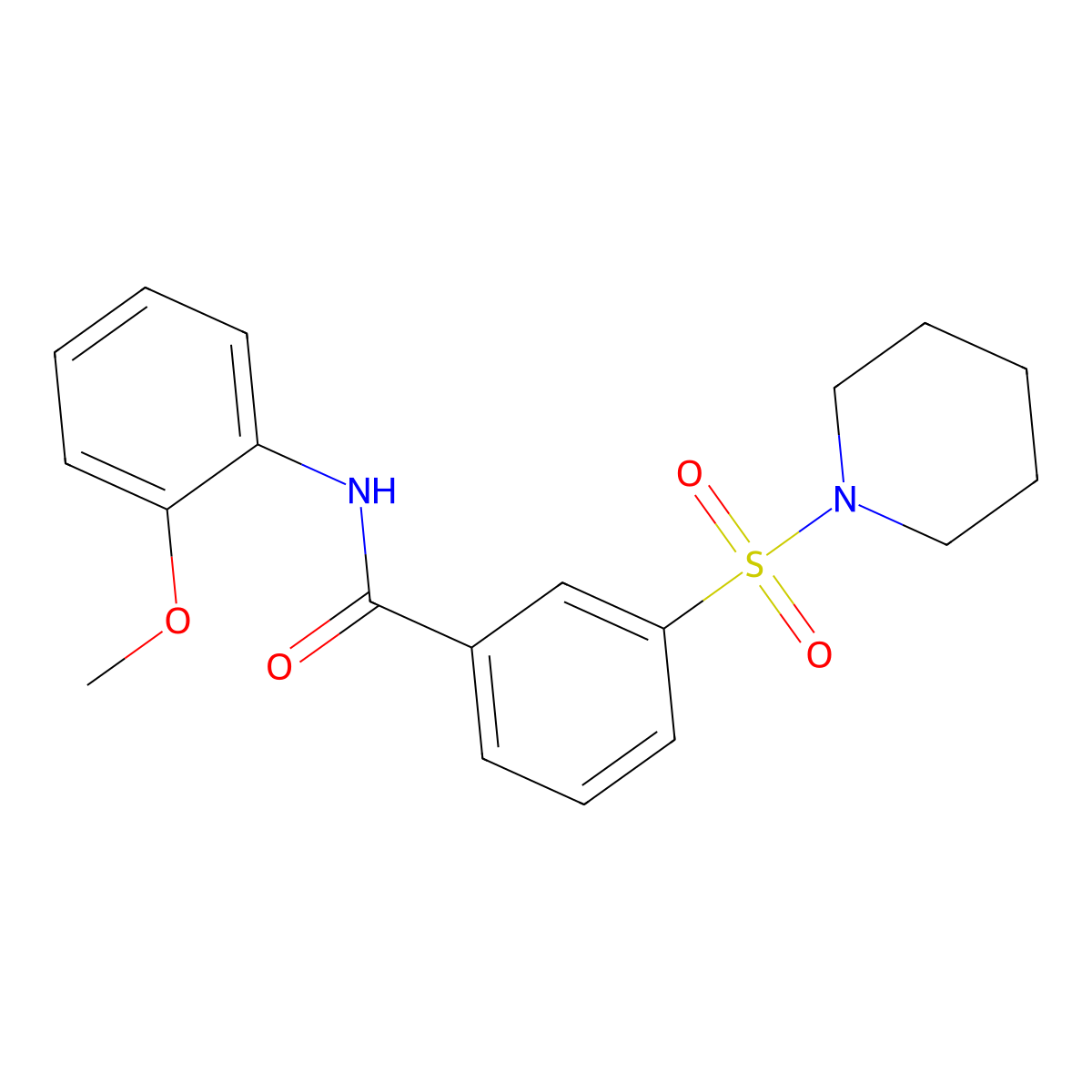 N-(2-methoxyphenyl)-3-(piperidin-1-ylsulfonyl)benzamide molecular structure, CAS 313259-85-7