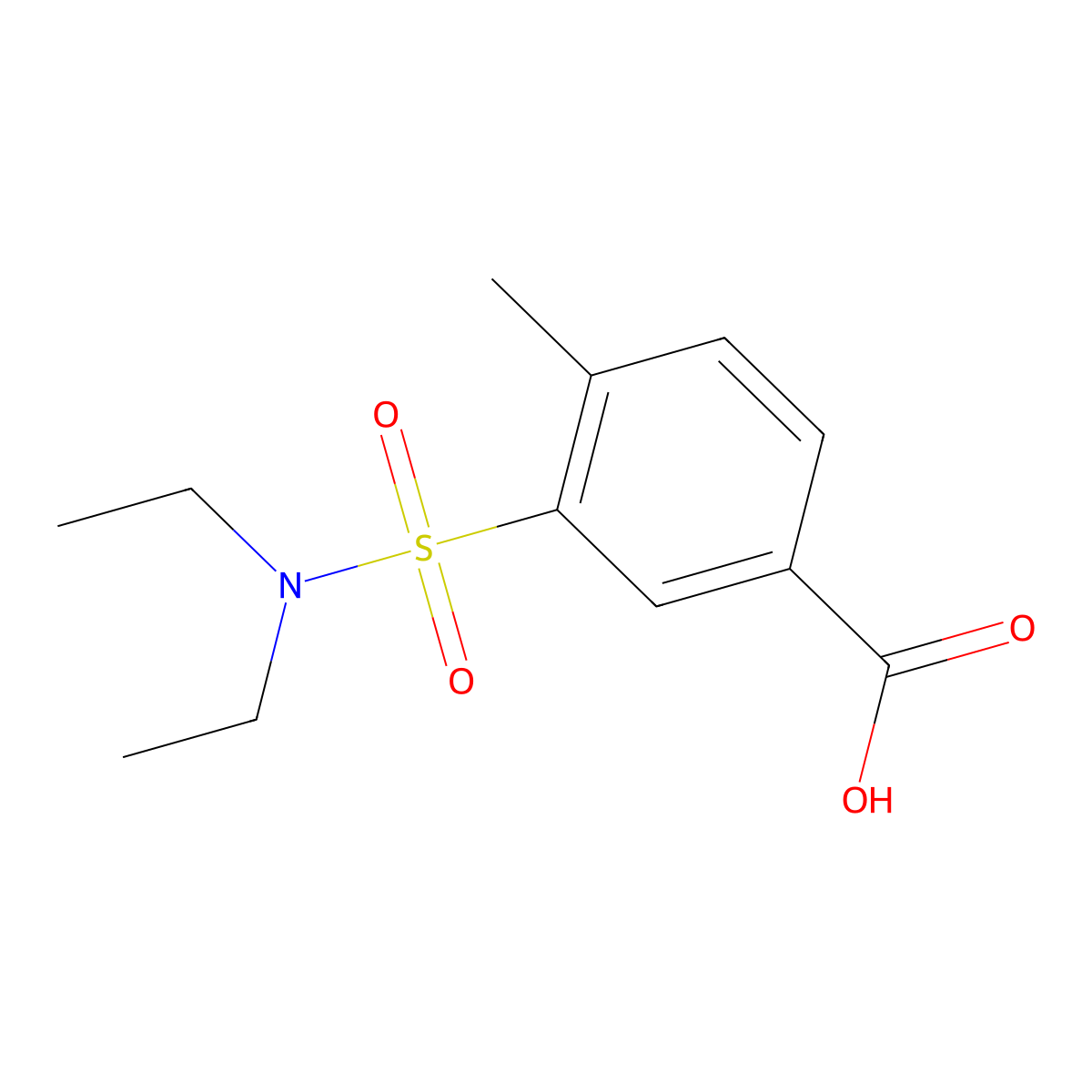 3-[(Diethylamino)sulfonyl]-4-methylbenzoic acid molecular structure, CAS 313259-91-5