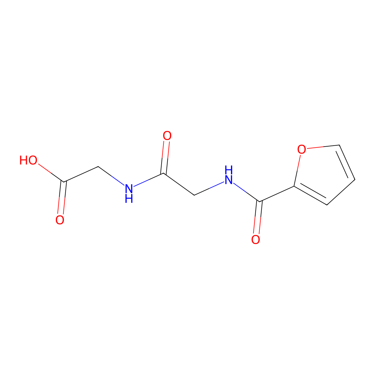 {2-[(Furan-2-carbonyl)-amino]-acetylamino}-acetic acid molecular structure, CAS 313260-20-7