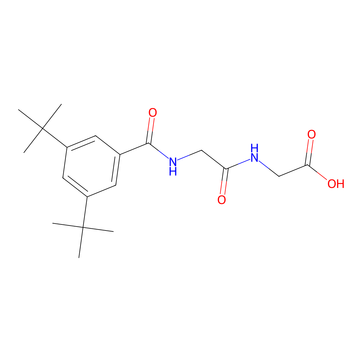 N-[(3,5-di-tert-butylphenyl)carbonyl]glycylglycine molecular structure, CAS 313260-23-0